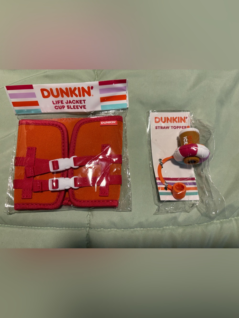 Dunkin' Life Jacket Cup Sleeve with Straw Topper